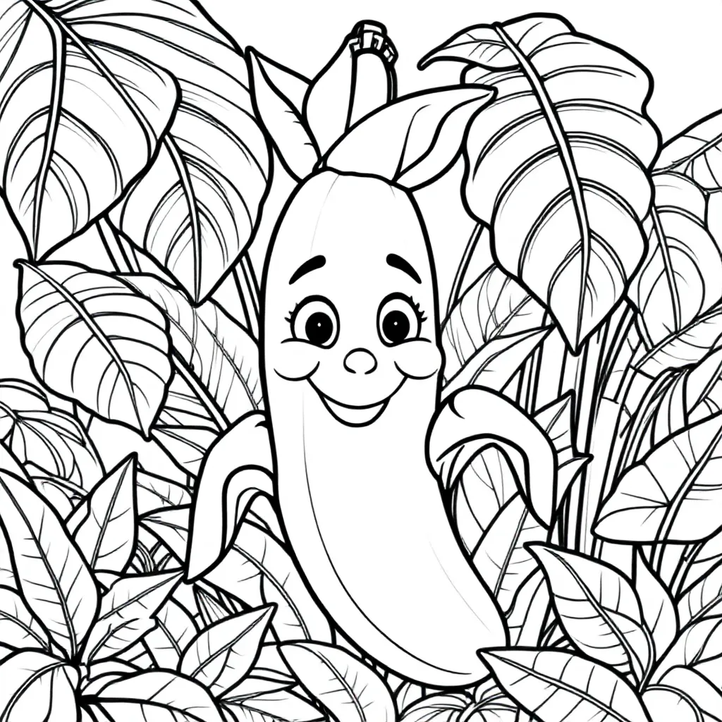 Banaan coloring page for children