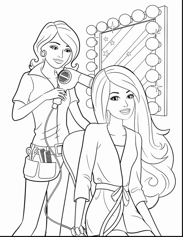 Barbie Dressing Up coloring page for children