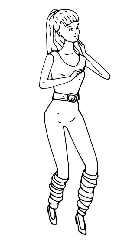 Coloring page Barbie in a Sports Outfit