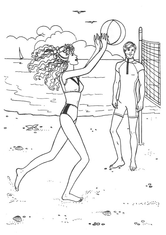 Barbie Jouant Au Volley Ball coloring page for children