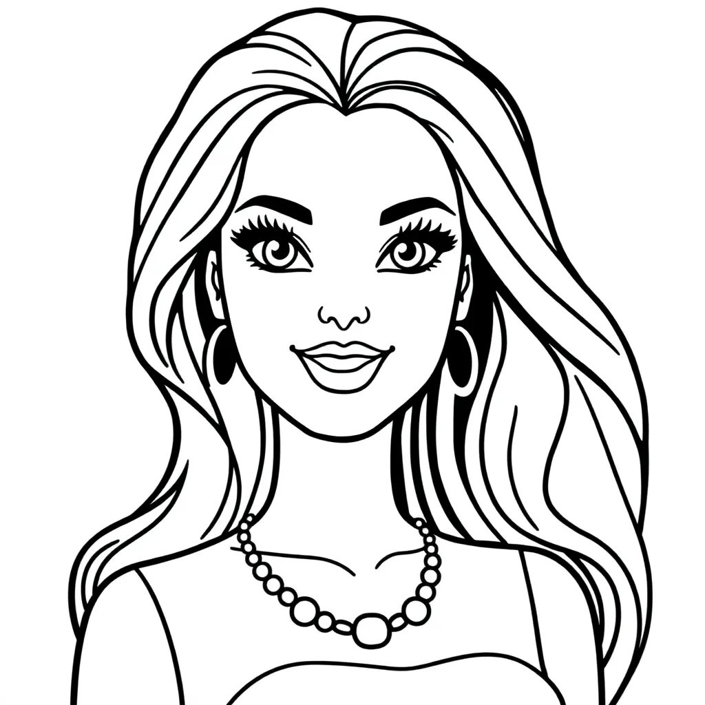 Barbie Mode Prinses Creatief Kindertekening coloring page for children