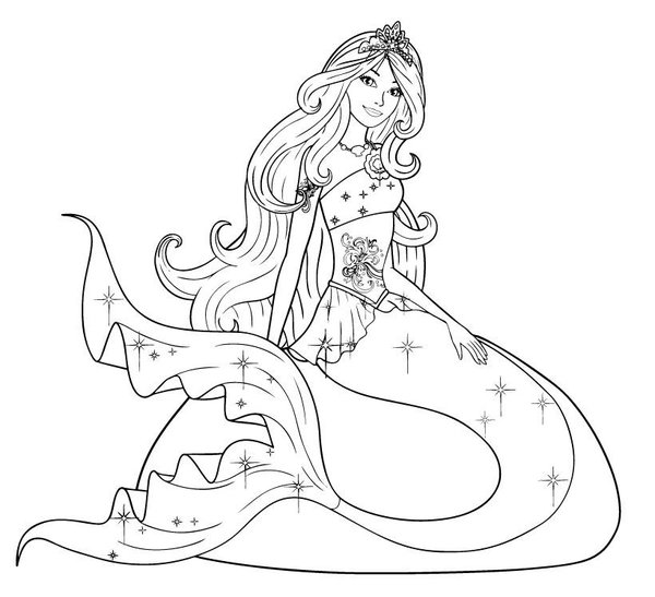 Barbie Princesse Sirene coloring page for children