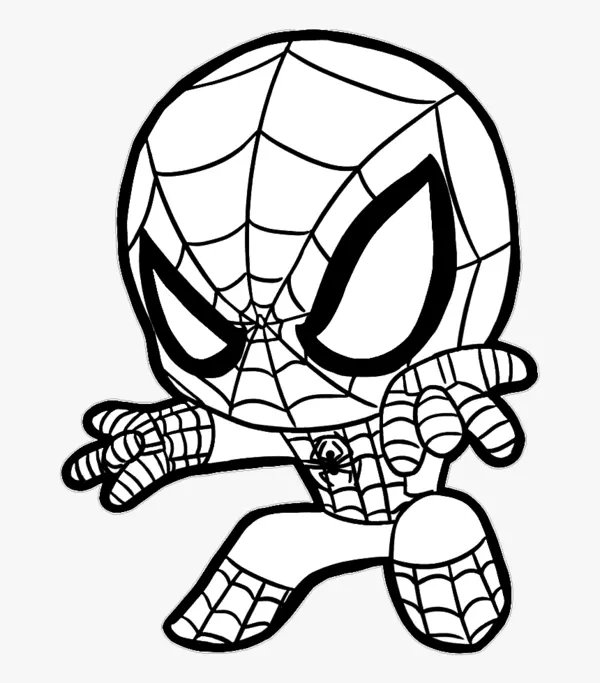 Bebe Spiderman coloring page for children