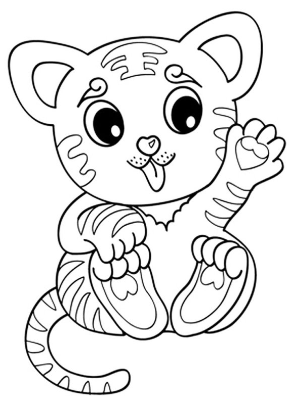 Bebe Tigre Ondulant coloring page for children