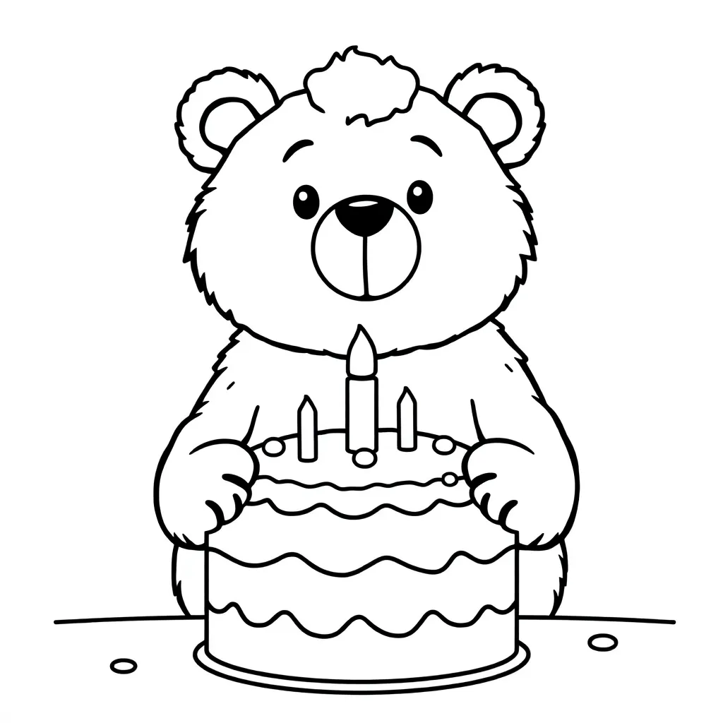 Beer Met Taart coloring page for children