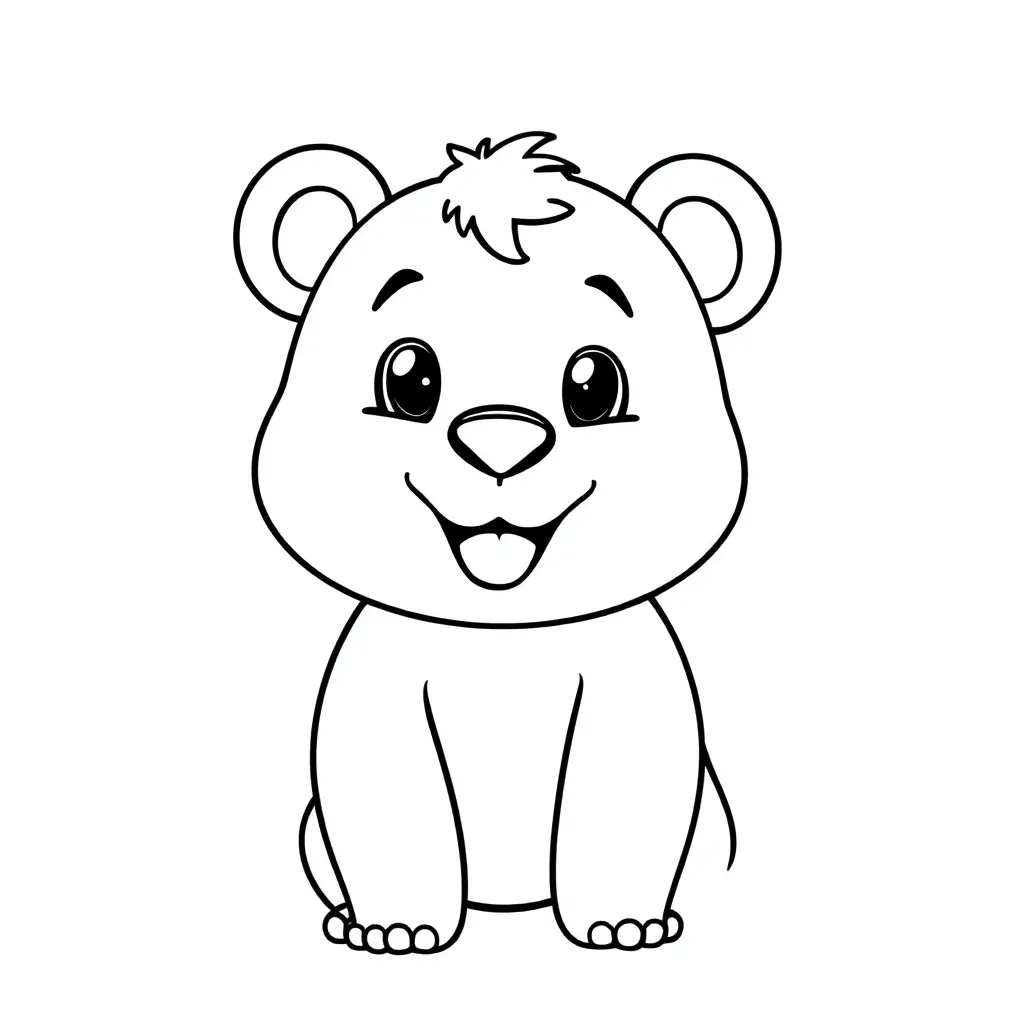 Beer Wilde Dieren Natuur Cartoon coloring page for children