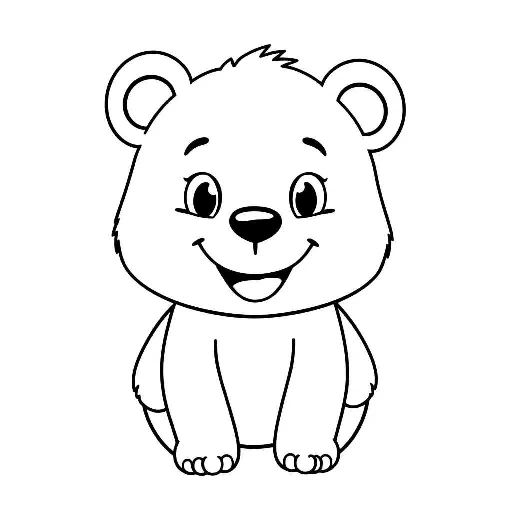 Beer Wilde Dieren Natuur Cartoon coloring page for children