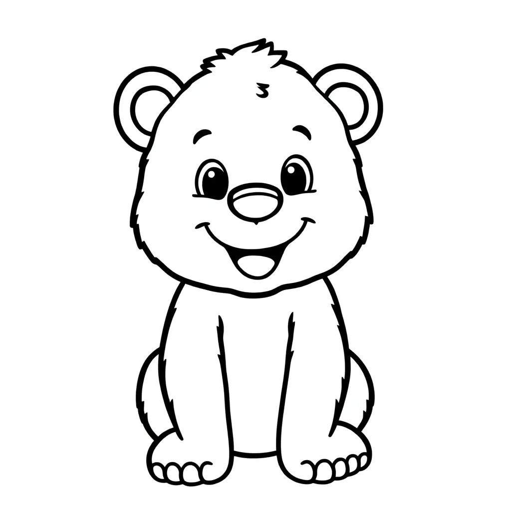 Beer Wilde Dieren Natuur Cartoon coloring page for children