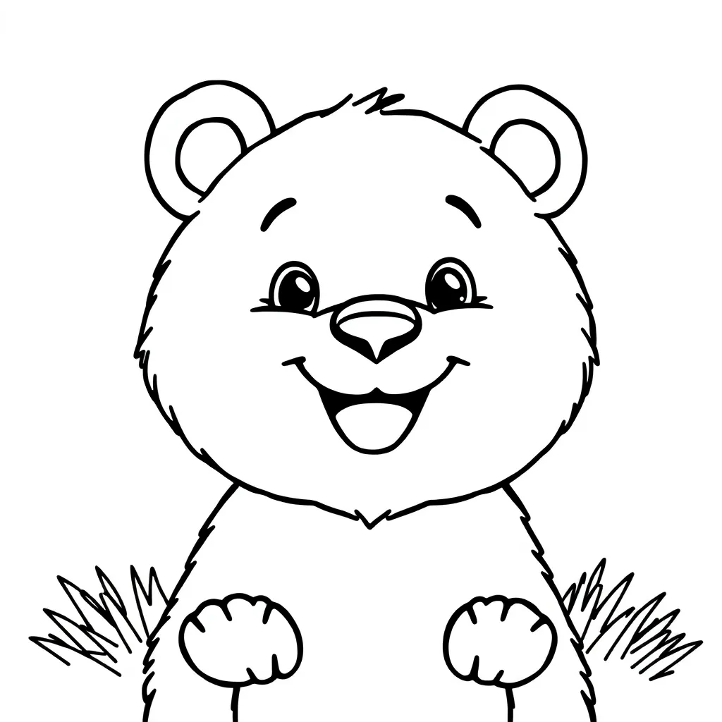 Beer Wilde Natuur Bos Schattig coloring page for children