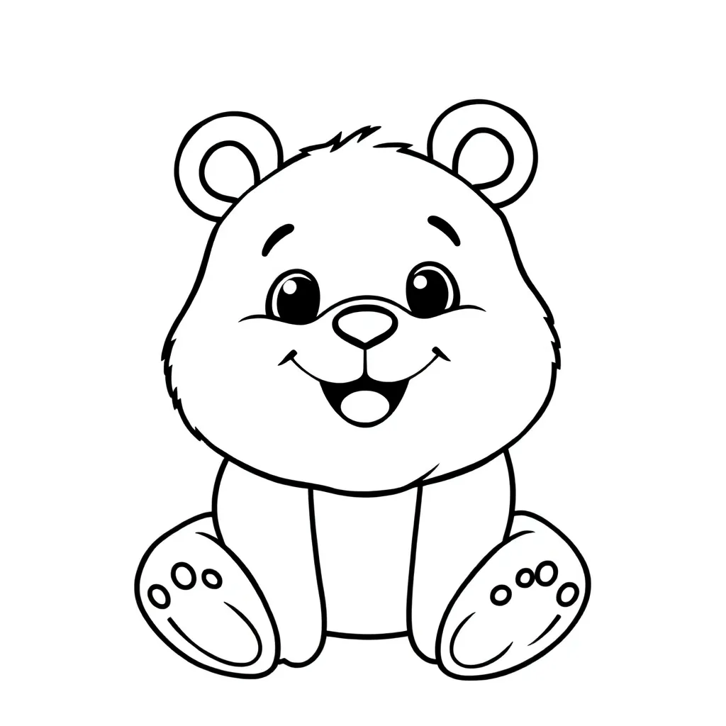 Beer Wilde Natuur Cartoon Schattig coloring page for children