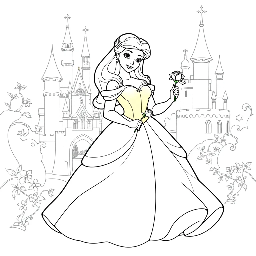 Belle coloring page for children