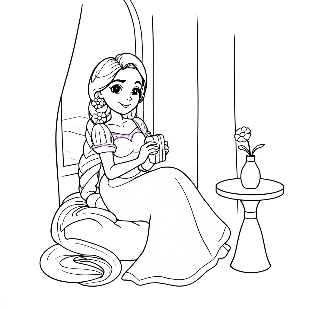 Beterschap Rapunzel coloring page for children