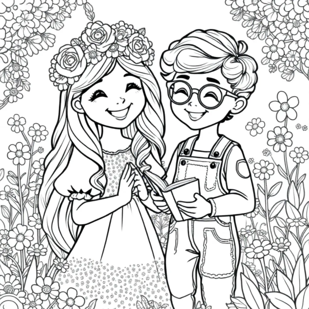 Bff coloring page for children