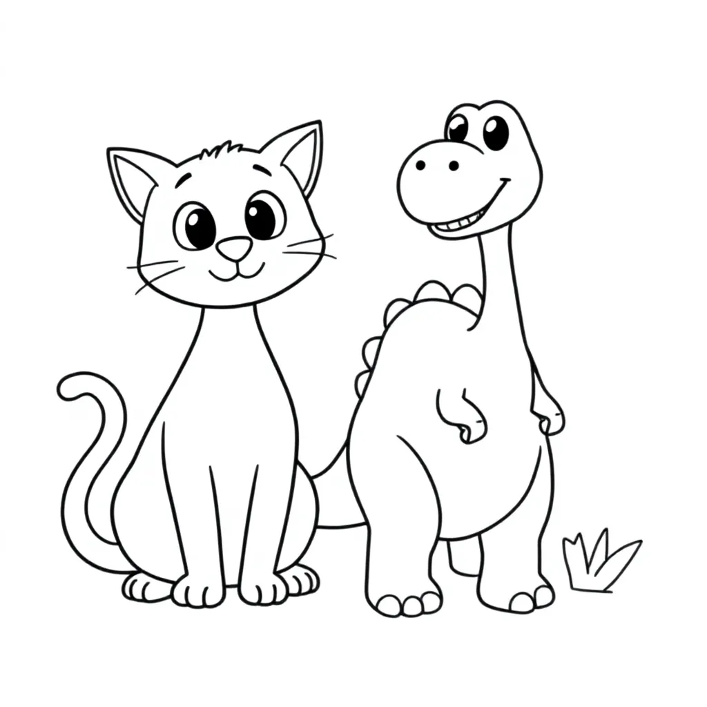 Bijv:’kat, dinosaurus coloring page for children