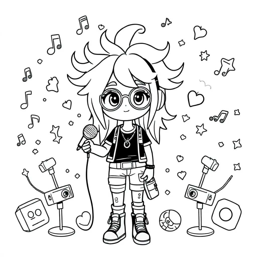 Billie Eilish coloring page for children