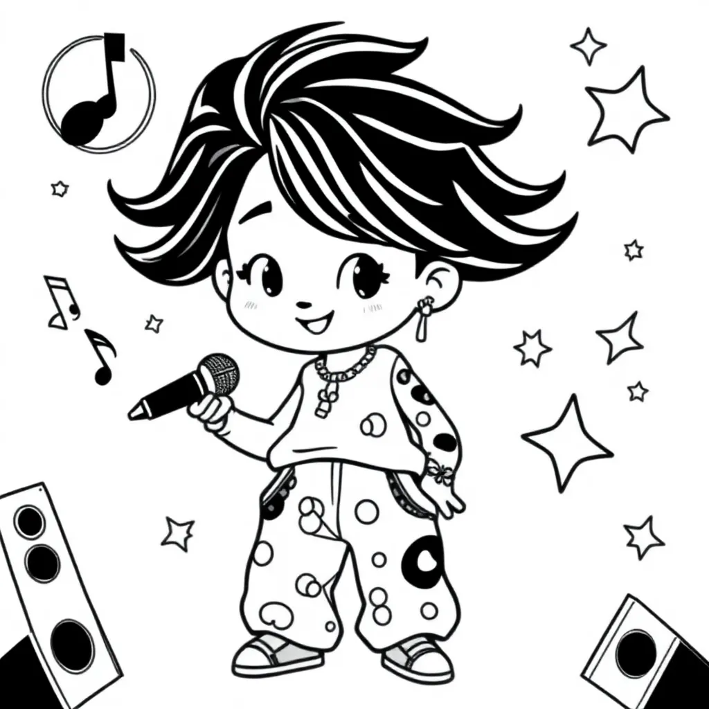 Billie Eilish coloring page for children