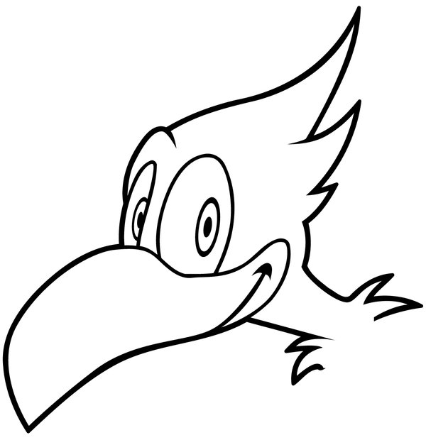 Birds Head Cartoon coloring page for children