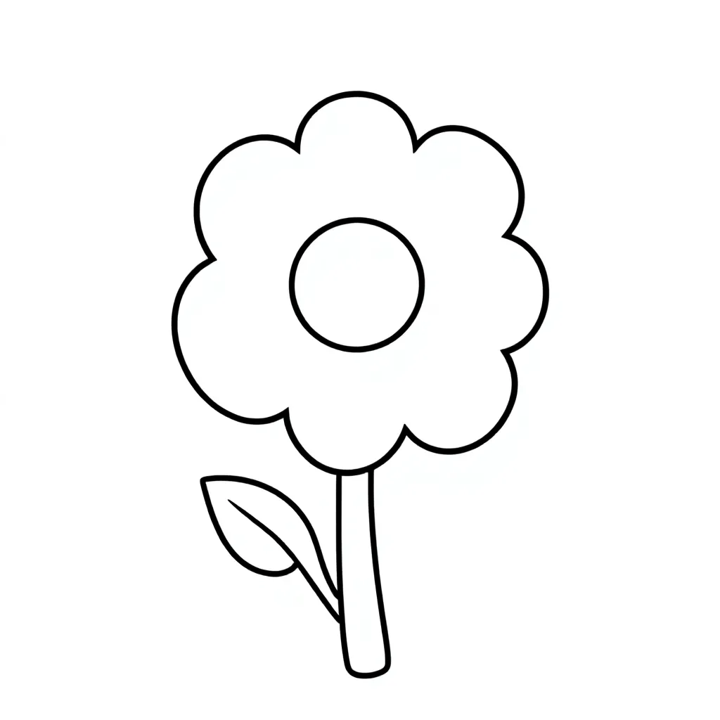 BLoemen kleurplaat voor kinderen