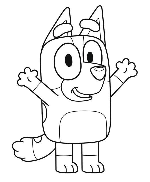 Bluey Bingo Feliz coloring page for children