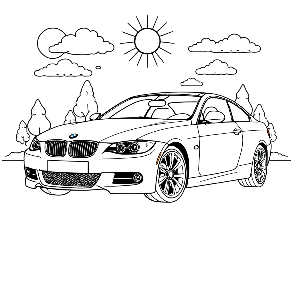 Bmw E90 Dikke Lijnen coloring page for children