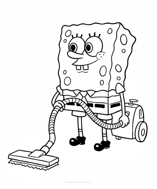 Bob Esponja Aspirando coloring page for children