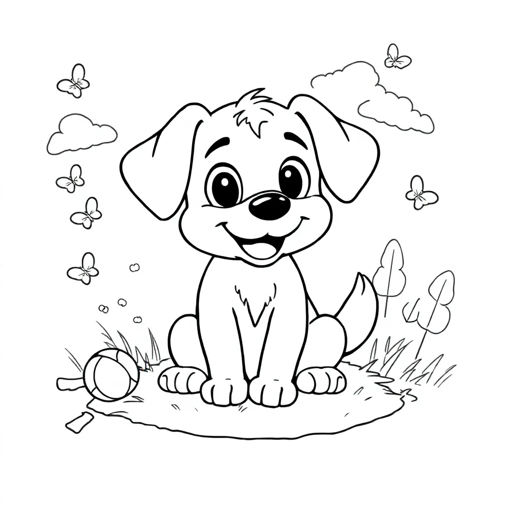 Feuille de coloriage Bobby le Chien