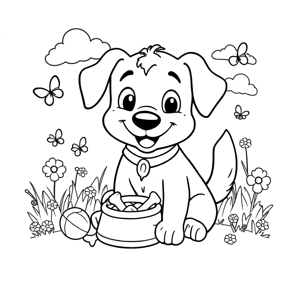 Feuille de coloriage Bobby le Chien