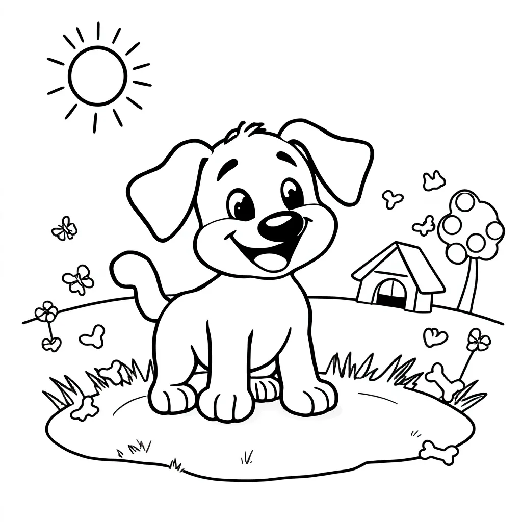 Feuille de coloriage gratuite Bobby le chien Feuille de coloriage pour enfants
