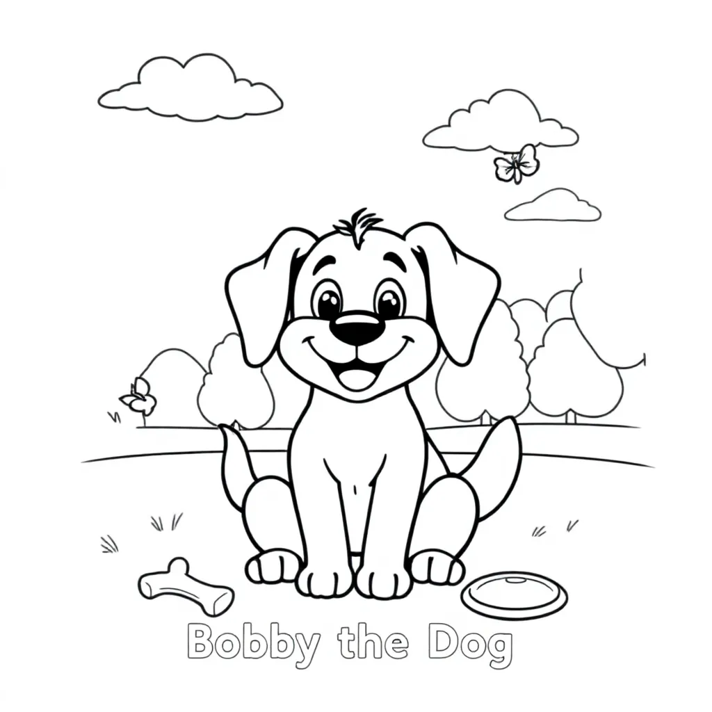 Feuille de coloriage Bobby le Chien