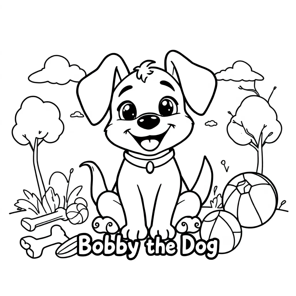 Feuille de coloriage Bobby le Chien