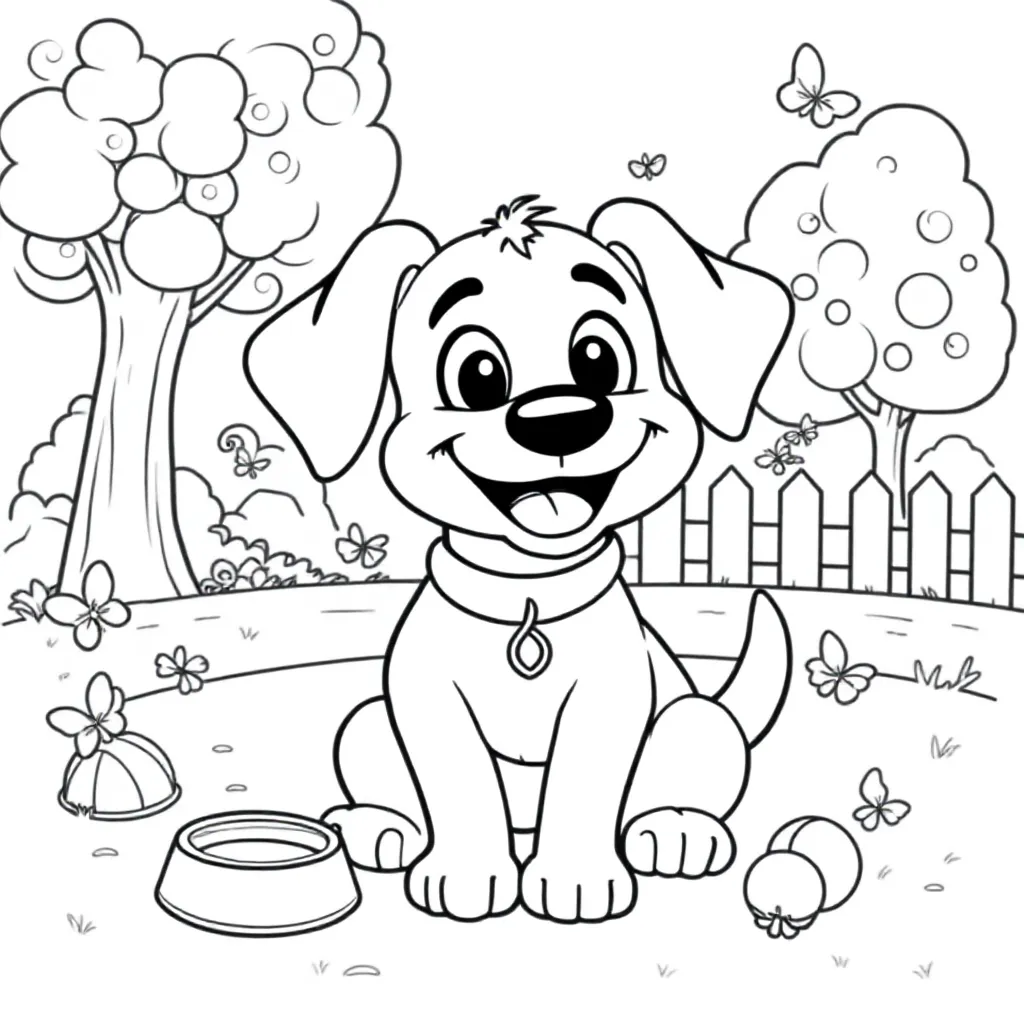 Feuille de coloriage gratuite Bobby le chien Feuille de coloriage pour enfants