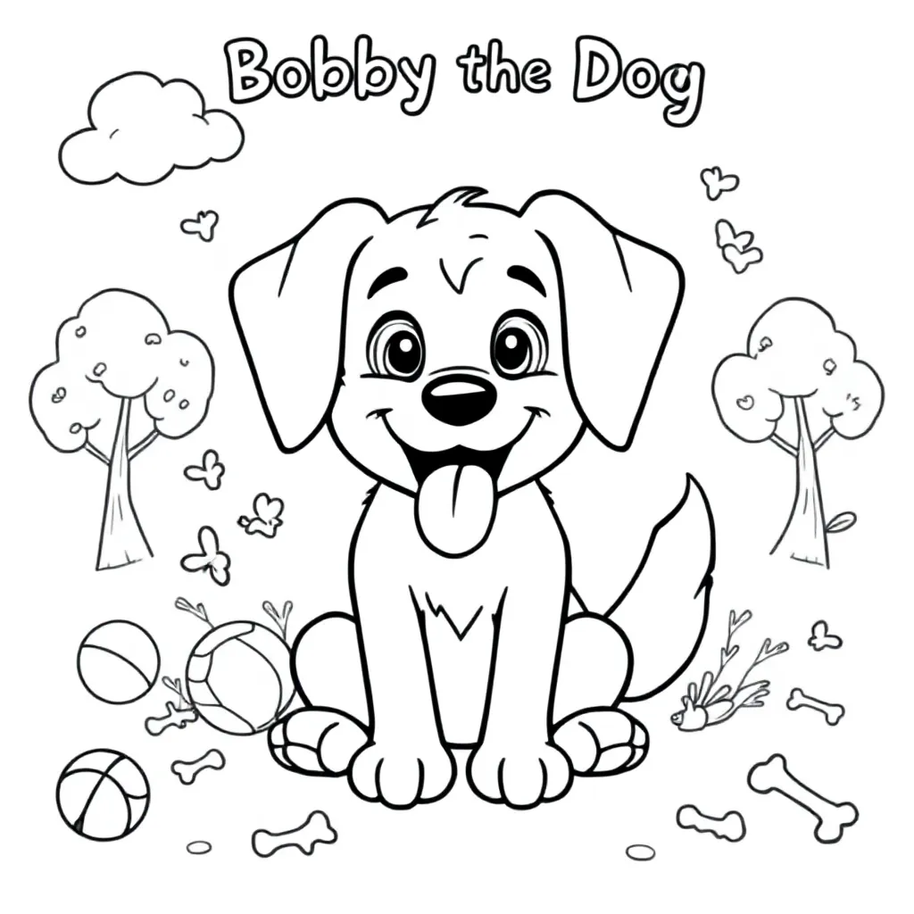 Feuille de coloriage Bobby le Chien