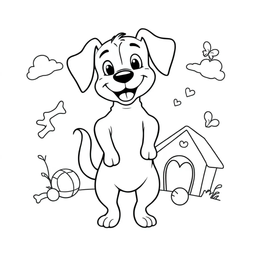 Feuille de coloriage Bobby le Chien