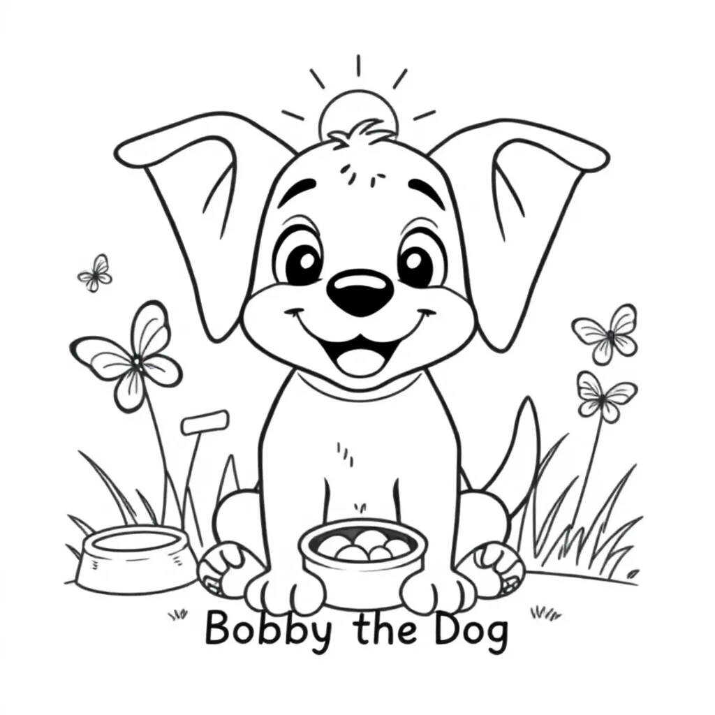Feuille de coloriage Bobby le Chien