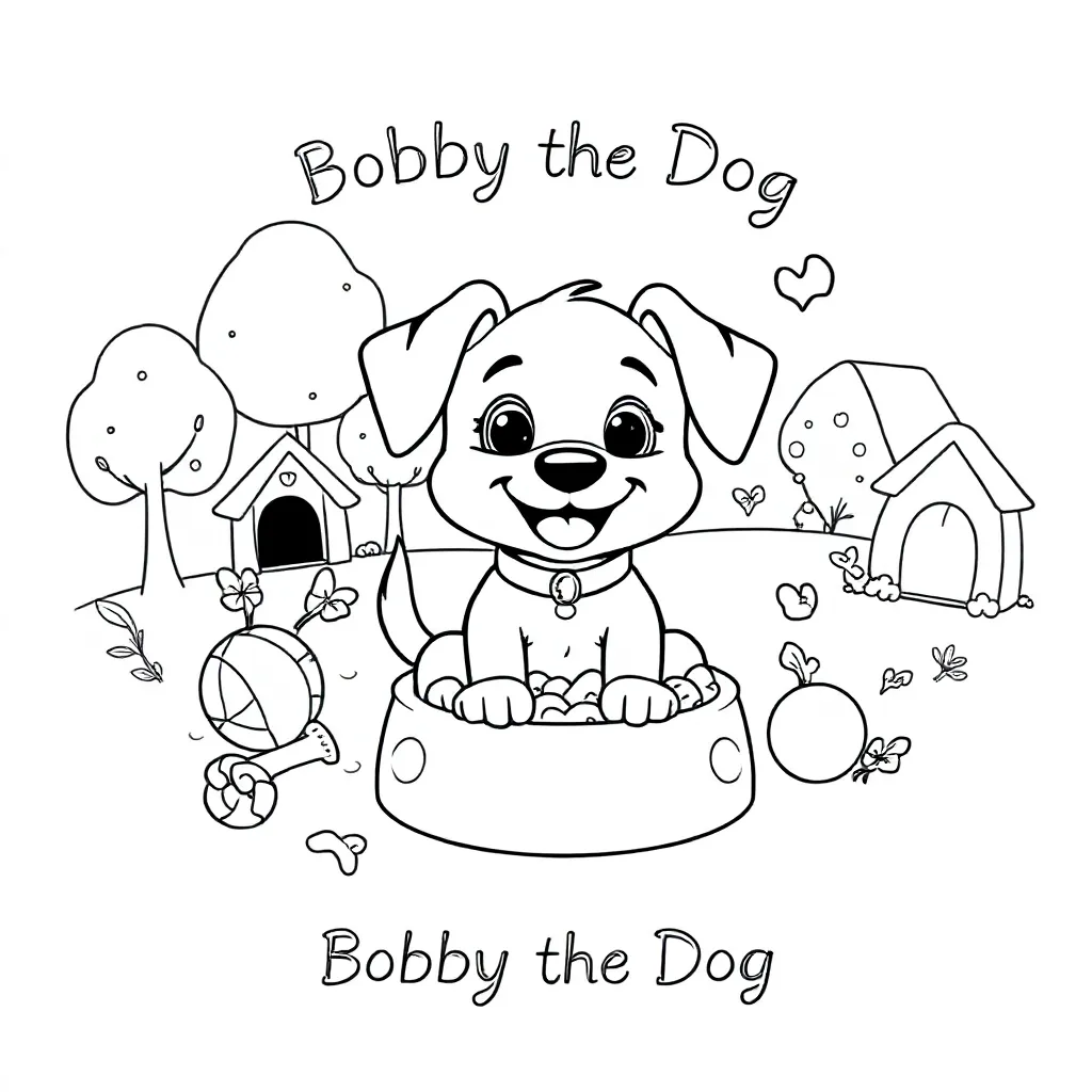 Feuille de coloriage gratuite Bobby le chien Feuille de coloriage pour enfants