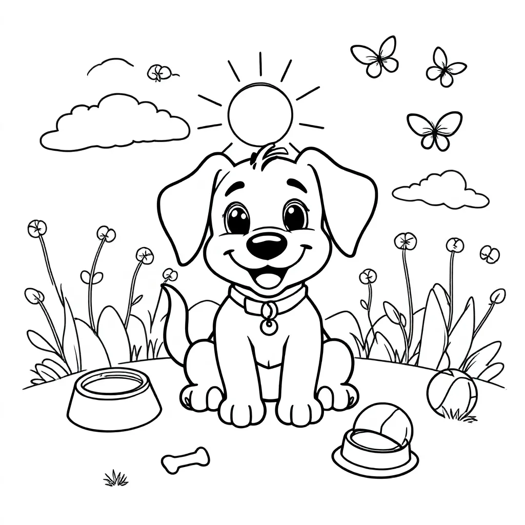 Feuille de coloriage gratuite Bobby le chien Feuille de coloriage pour enfants