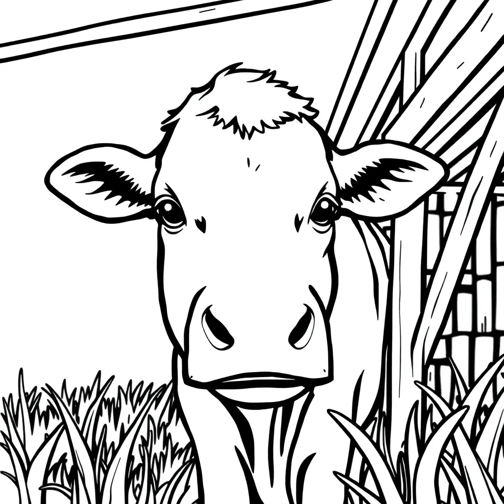 Boerderij Dieren Landelijk Schuur Tractor coloring page for children