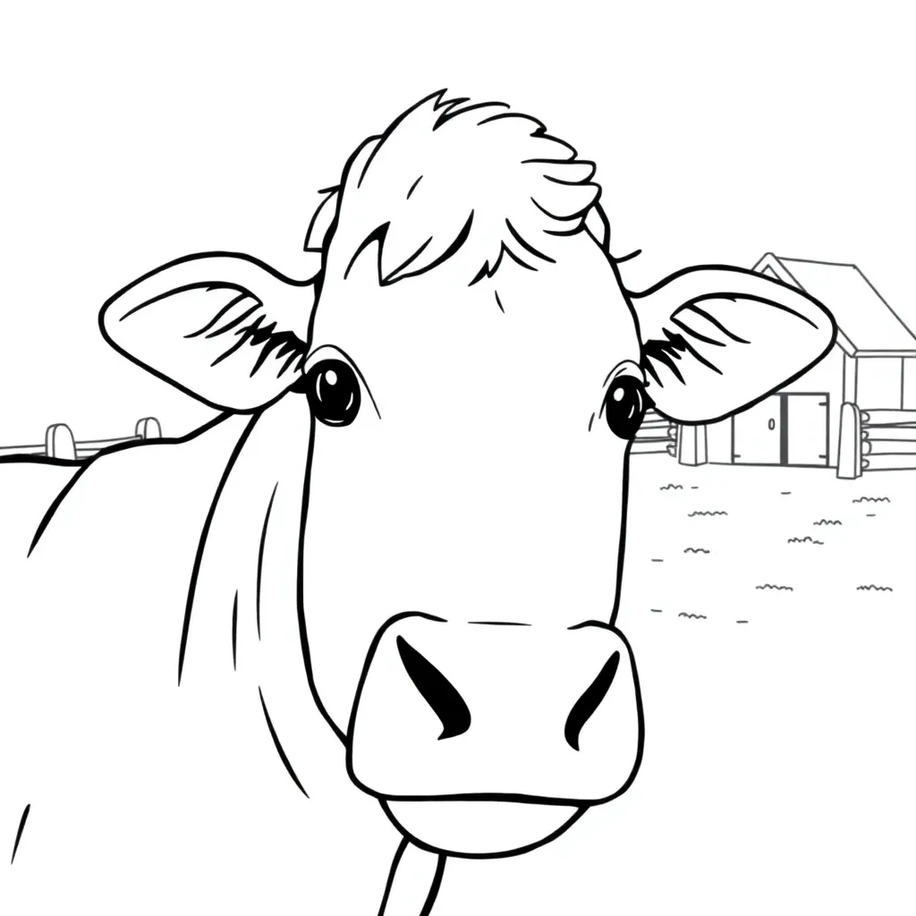 Boerderij Dieren Landelijk Schuur Tractor coloring page for children