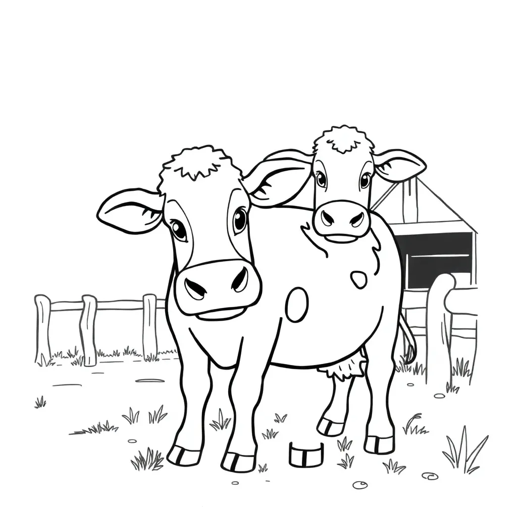 Boerderij Dieren Landelijk Tractor Schuur coloring page for children