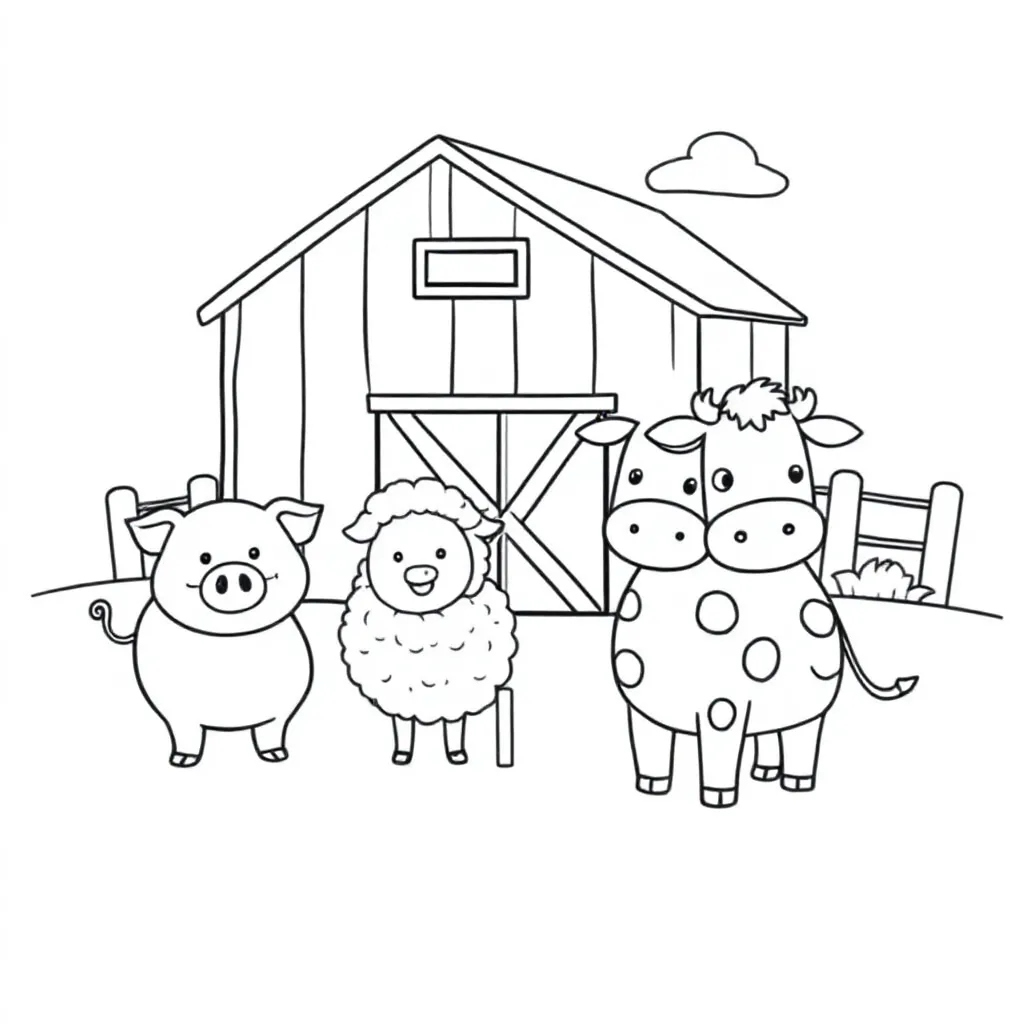 boerderij dieren kleurplaat voor kinderen