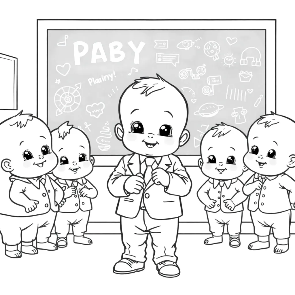 Coloring Page Free Boss Baby Cartoon Creative Drawing Kids Coloring Book
