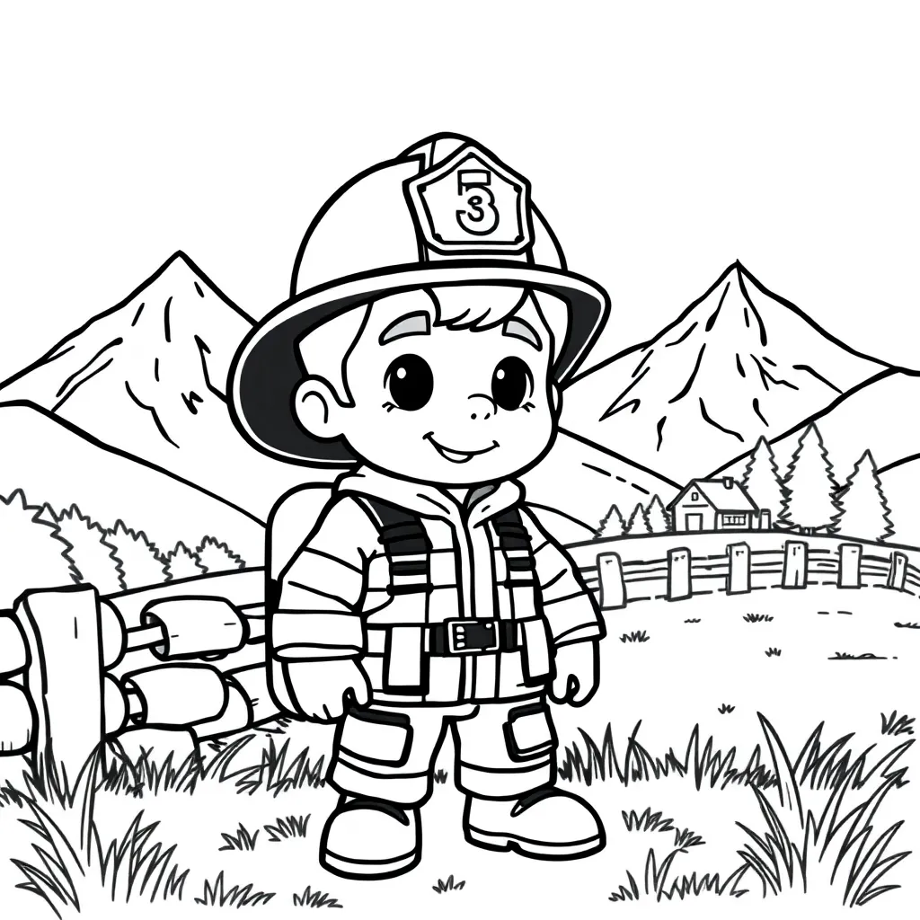 Brandweerman Sam Actie Avontuur Beroepen Kinderen coloring page for children