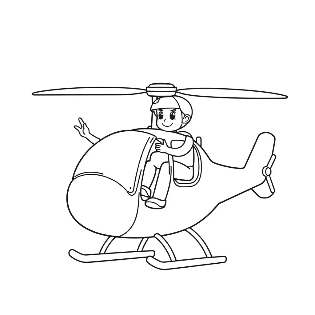 Brandweerman Sam Helicopter Redding Avontuur coloring page for children