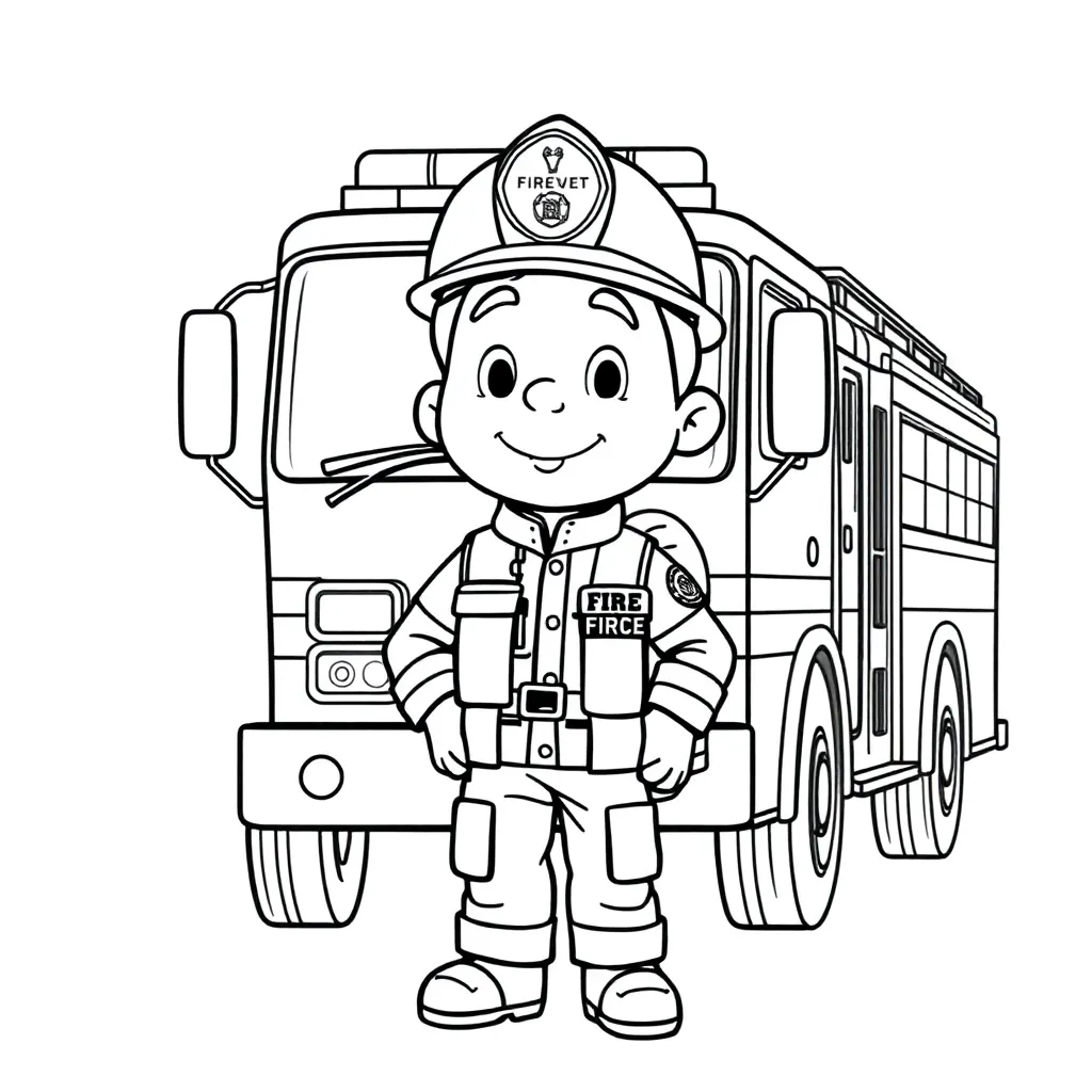 Brandweerman Sam Voertuig Actie Kinderen Educatief coloring page for children