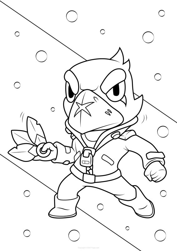 Brawl Stars Crow coloring page for children