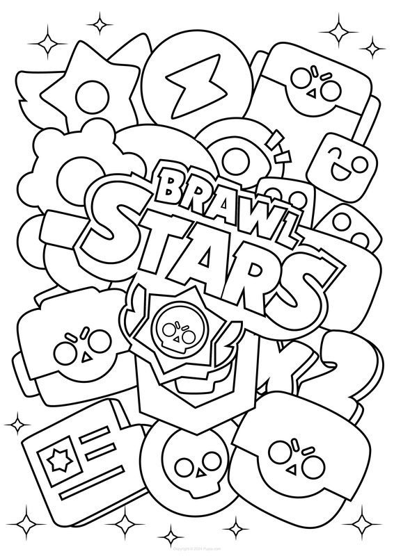 Brawl Stars Logo coloring page for children