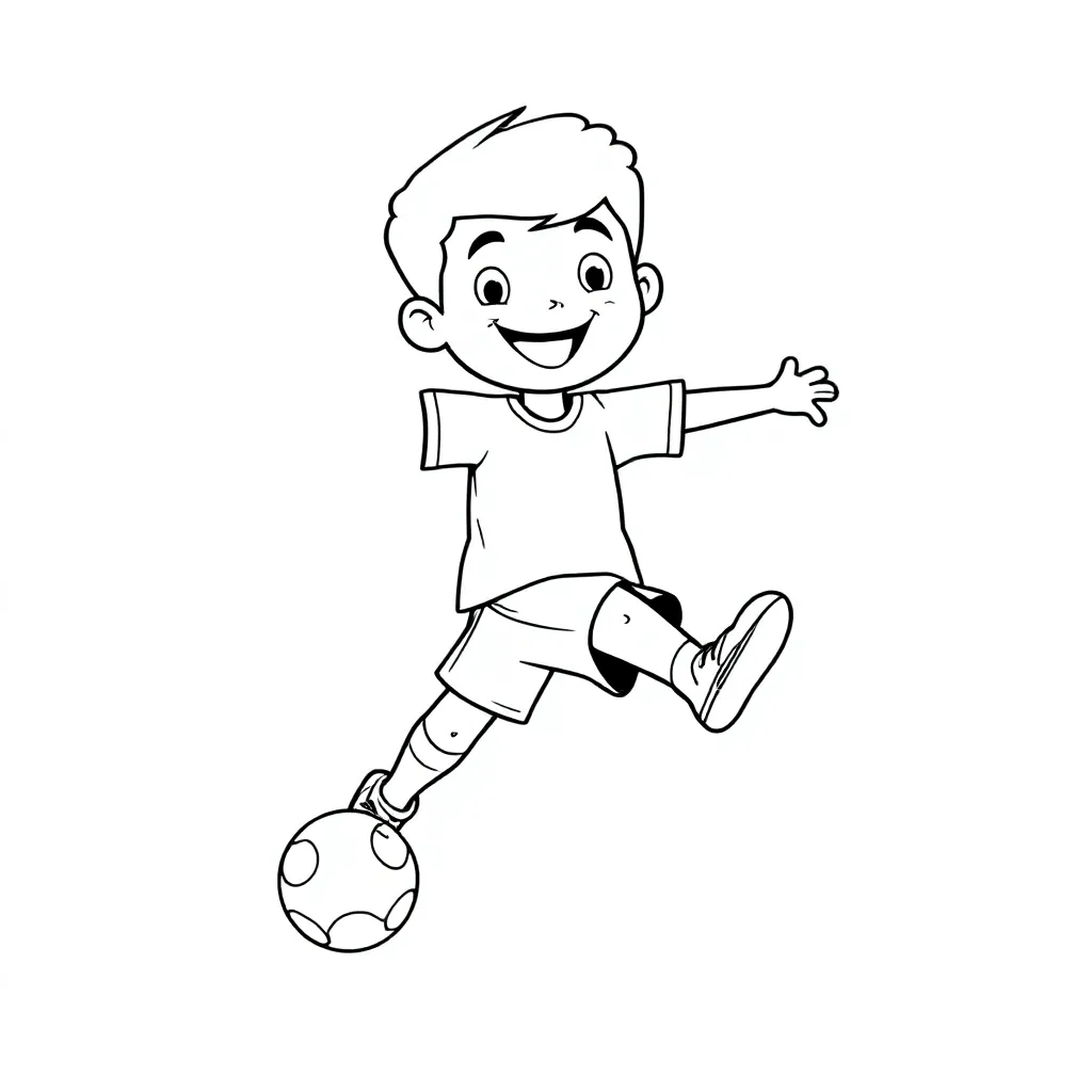 Brobbie voetbal sprler kleurplaat voor kinderen