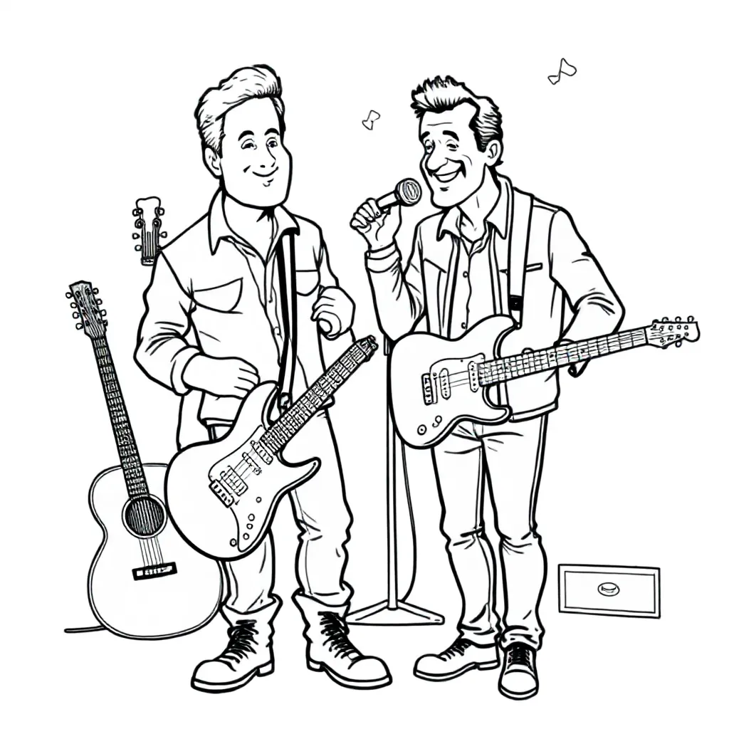 Bruce Springsteen En Andre Van Duin coloring page for children