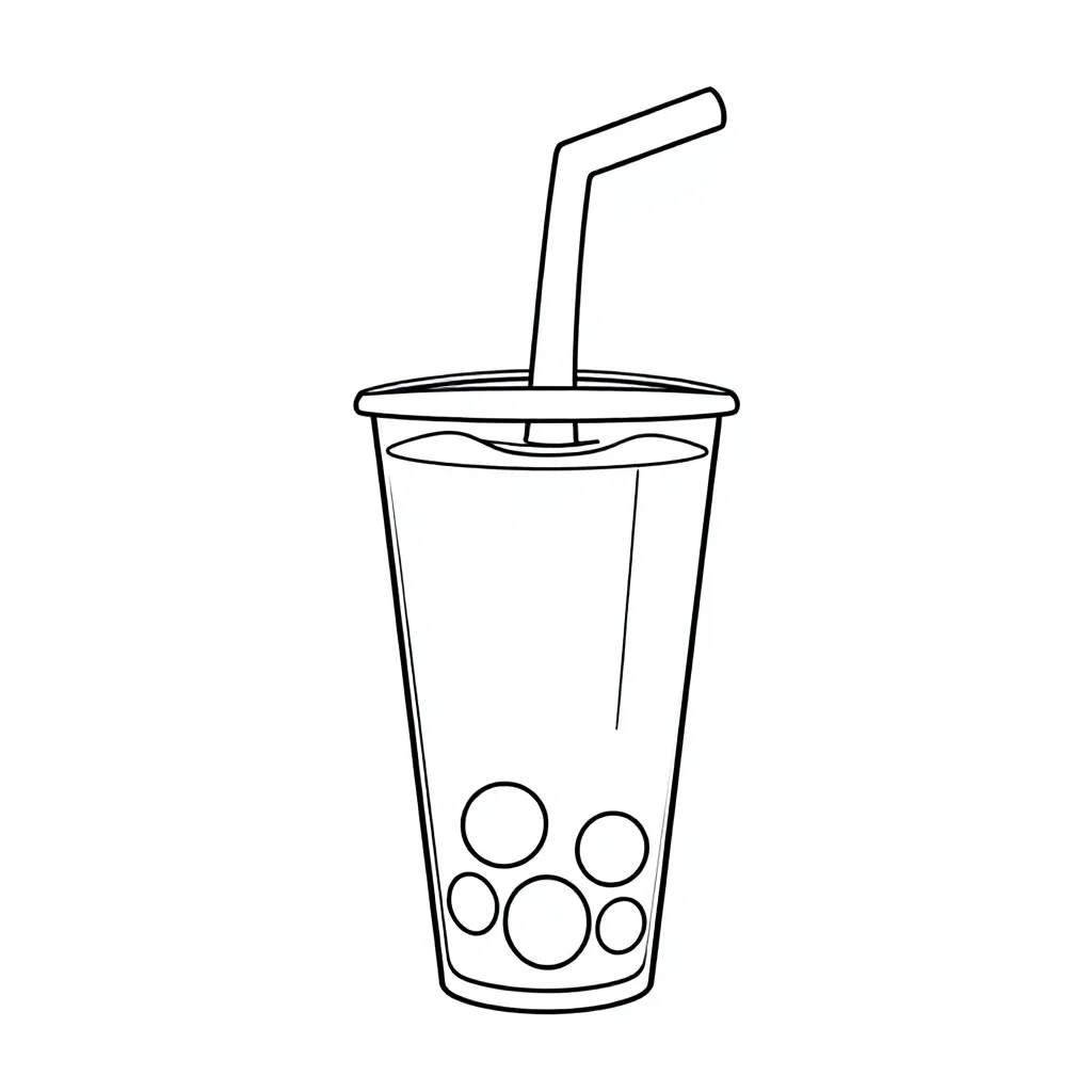 Bubbel tea kleurplaat voor kinderen