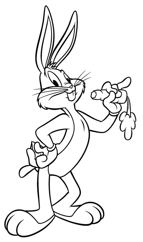 Bugs Bunny isst Karotte coloring page for children